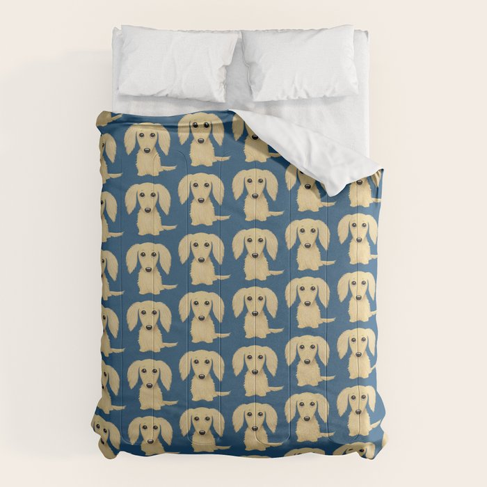 Longhaired Cream Dachshund Cartoon Dog Comforter Gallery Image 1