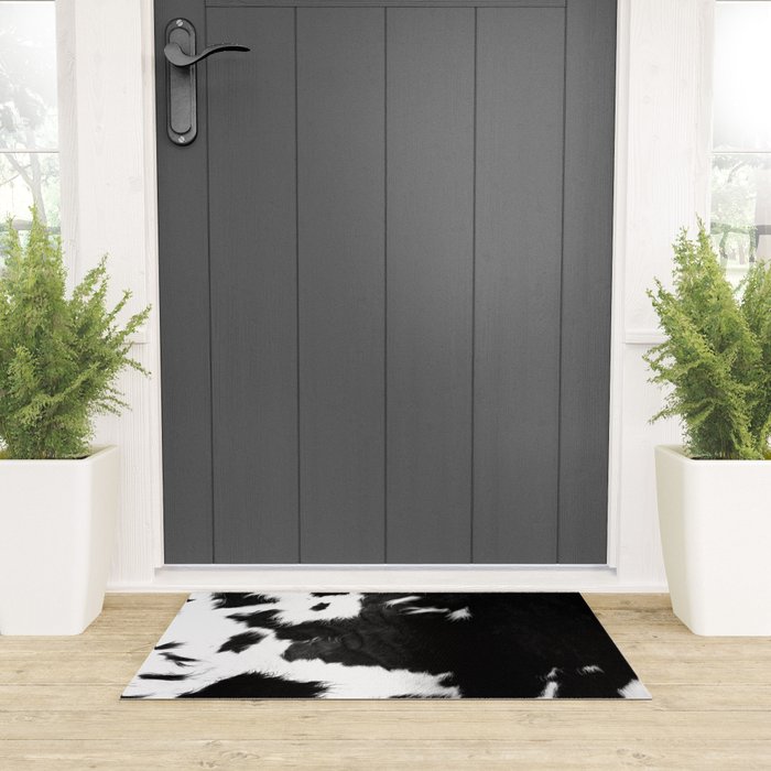 Rustic Cowhide Welcome Mat Gallery Image 3