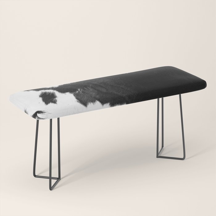 Rustic Cowhide Bench Gallery Image 1
