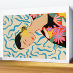 SMILING WOMAN AND SUNSHINE Wall Mural Gallery Image 2