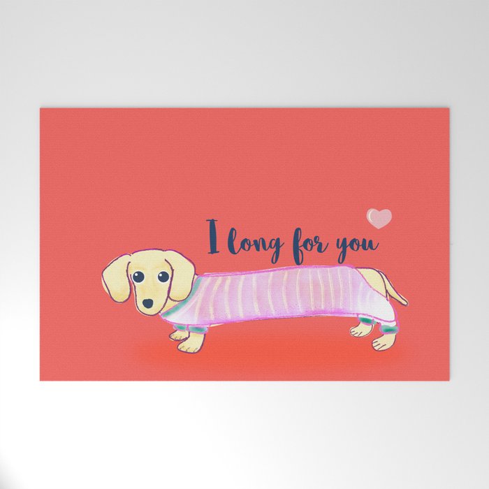 Valentine's Day dachshund dog Welcome Mat Gallery Image 1