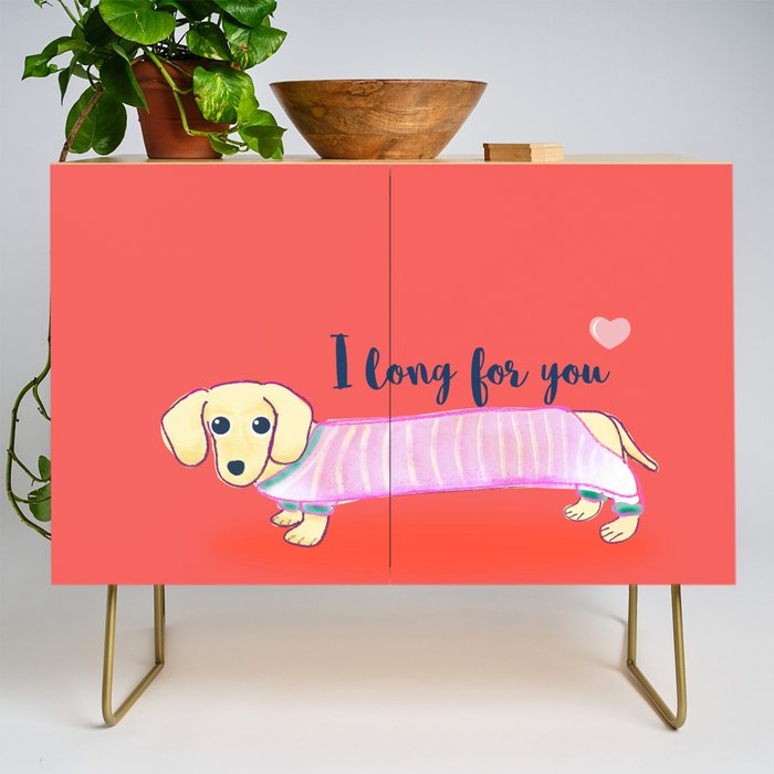 Valentine's Day dachshund dog Credenza Gallery Image 1