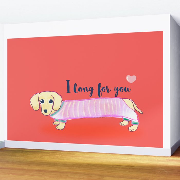 Valentine's Day dachshund dog Wall Mural Gallery Image 2