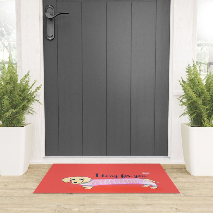 Valentine's Day dachshund dog Welcome Mat Gallery Image 3