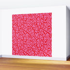 Red love heart cartoon pattern Wall Mural Gallery Image 2