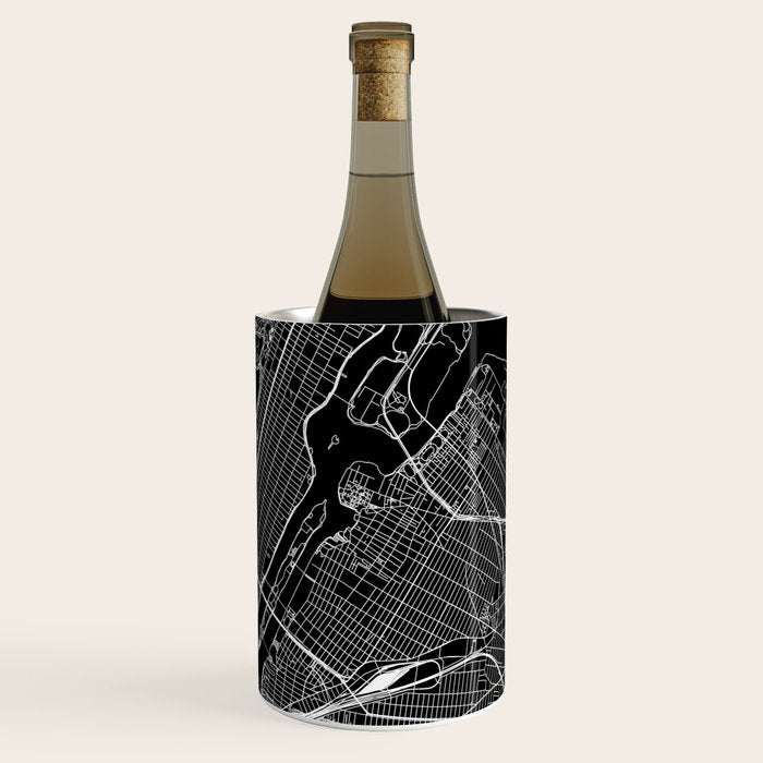 New York City Black Map Wine Chiller Gallery Image 3