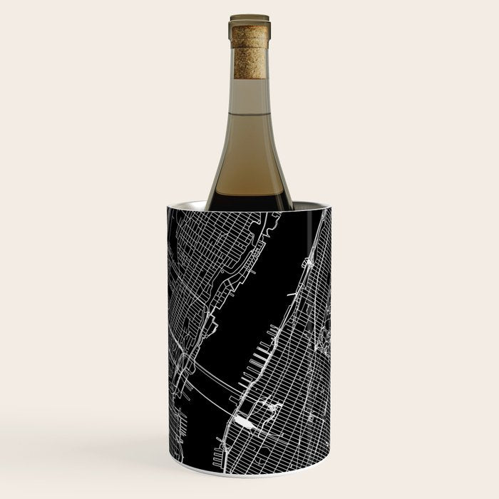 New York City Black Map Wine Chiller Gallery Image 2