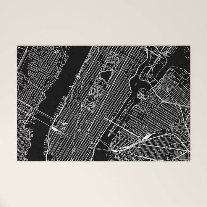 New York City Black Map Welcome Mat Gallery Image 1