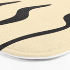 Wonky Smiley Face - Black and Cream Bath Mat Gallery Image 3