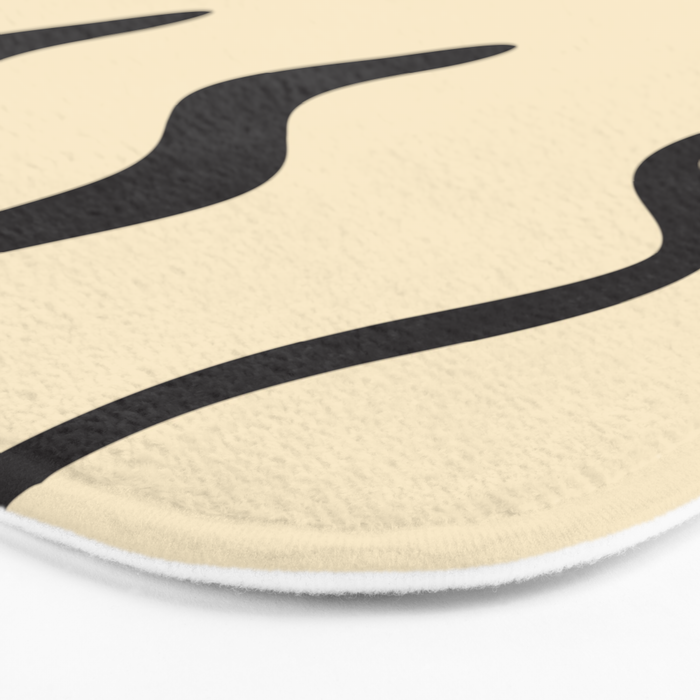 Wonky Smiley Face - Black and Cream Bath Mat Gallery Image 3