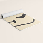 Wonky Smiley Face - Black and Cream Yoga Mat Gallery Image 2