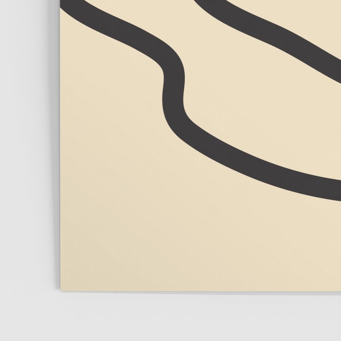 Wonky Smiley Face - Black and Cream Poster Gallery Image 3