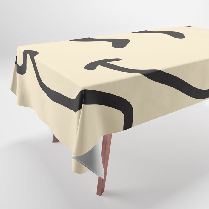 Wonky Smiley Face - Black and Cream Tablecloth Gallery Image 1