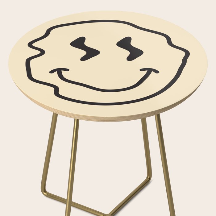 Wonky Smiley Face - Black and Cream Side Table Gallery Image 2