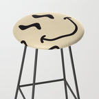 Wonky Smiley Face - Black and Cream Stool Gallery Image 2