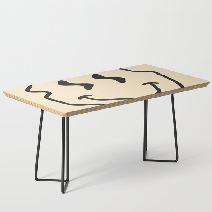 Wonky Smiley Face - Black and Cream Coffee Table Gallery Image 1