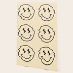 Wonky Smiley Face - Black and Cream Wallpaper Gallery Image 2