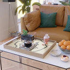 Wonky Smiley Face - Black and Cream Serving Tray Gallery Image 2