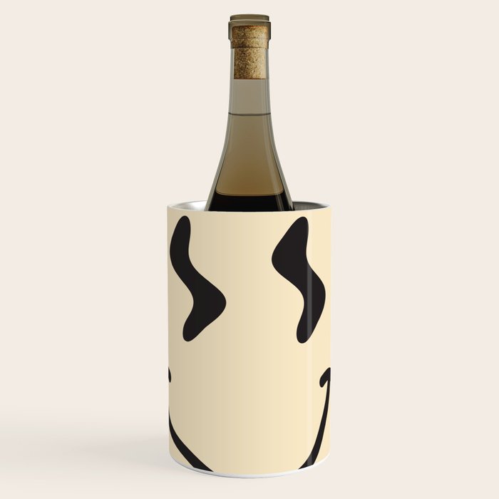 Wonky Smiley Face - Black and Cream Wine Chiller Gallery Image 1