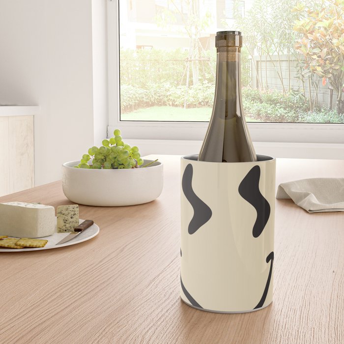 Wonky Smiley Face - Black and Cream Wine Chiller Gallery Image 4