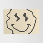 Wonky Smiley Face - Black and Cream Rug Gallery Image 2