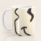 Wonky Smiley Face - Black and Cream Coffee Mug Gallery Image 3