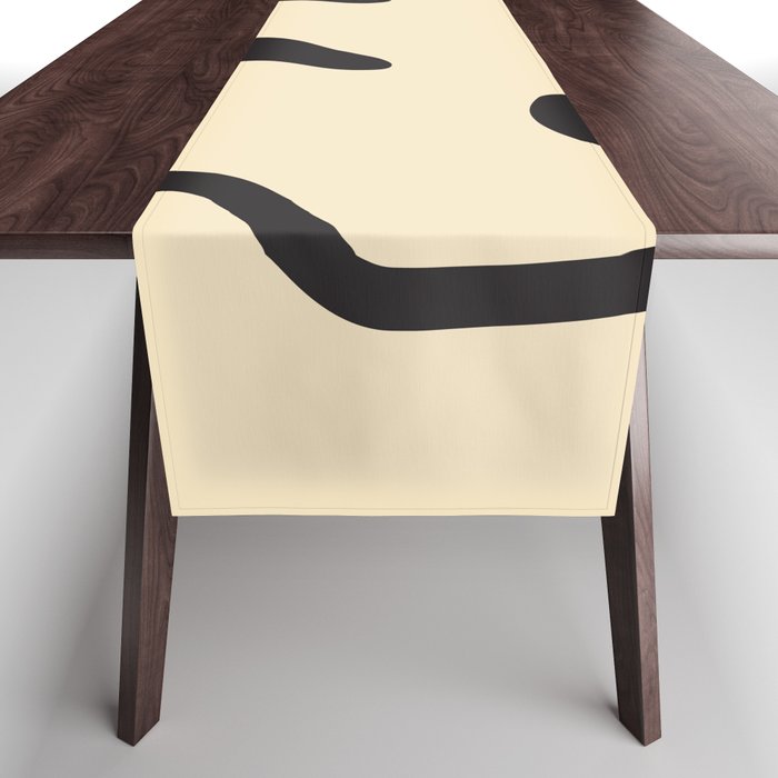 Wonky Smiley Face - Black and Cream Table Runner Gallery Image 1