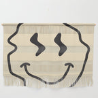Wonky Smiley Face - Black and Cream Wall Hanging Gallery Image 1