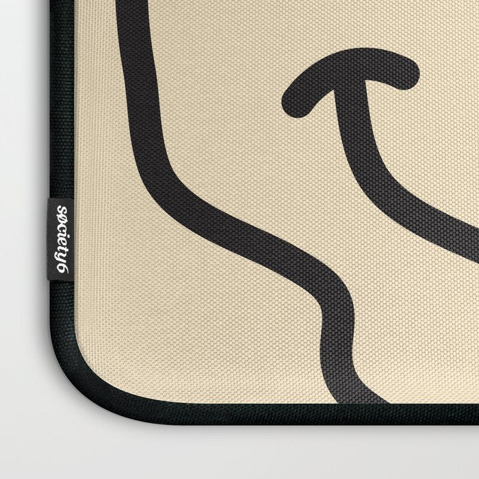 Wonky Smiley Face - Black and Cream Laptop Sleeve Gallery Image 3
