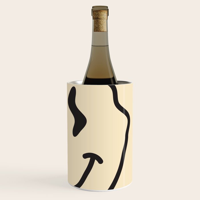 Wonky Smiley Face - Black and Cream Wine Chiller Gallery Image 3