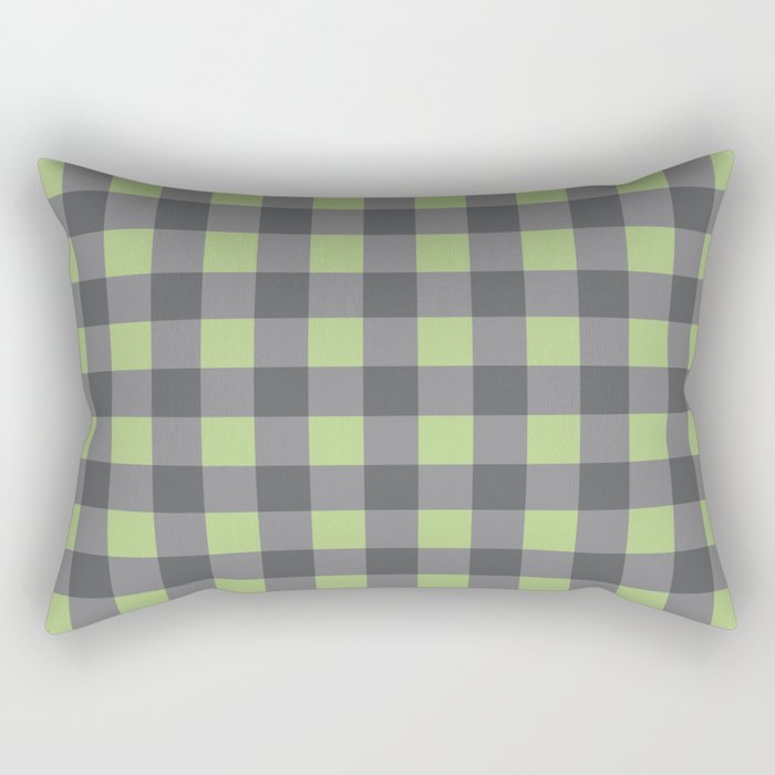 Small Blocks - Spring Green and Grays Rectangular Pillow Gallery Image 2