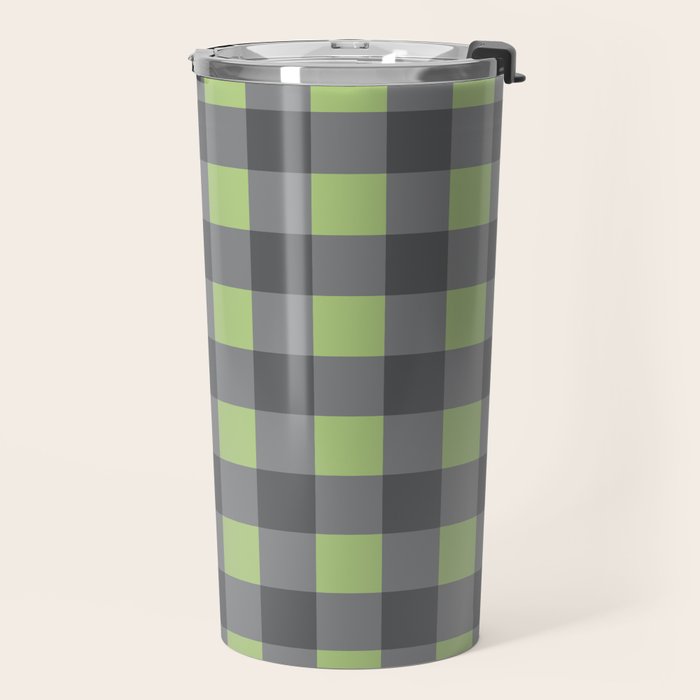 Small Blocks - Spring Green and Grays Travel Mug Gallery Image 2