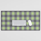 Small Blocks - Spring Green and Grays Desk Mat Gallery Image 1