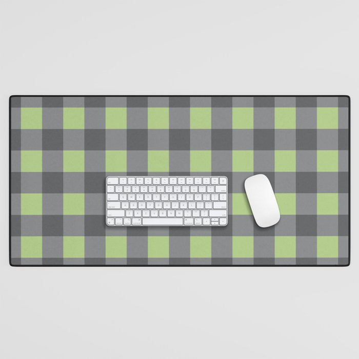 Small Blocks - Spring Green and Grays Desk Mat Gallery Image 1