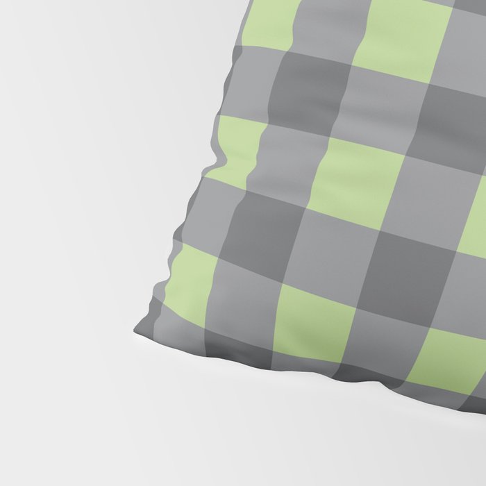 Small Blocks - Spring Green and Grays Pillow Sham Gallery Image 4