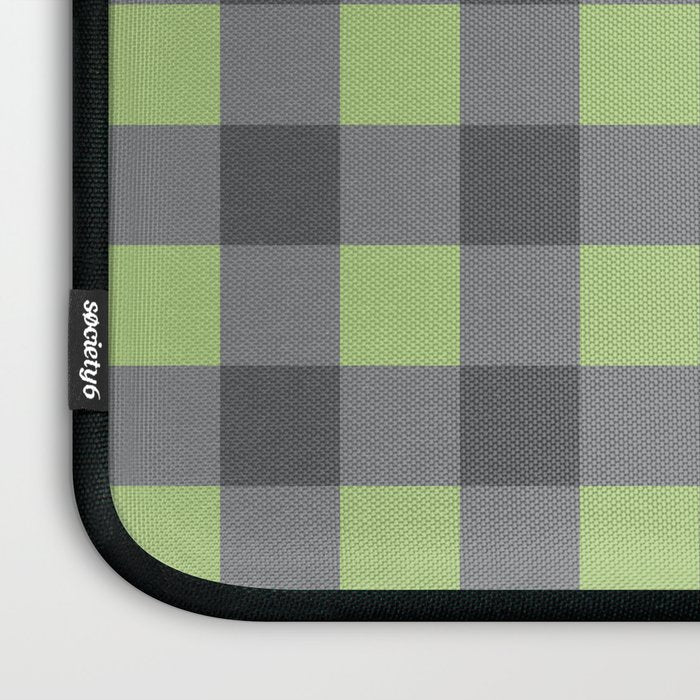 Small Blocks - Spring Green and Grays Laptop Sleeve Gallery Image 3