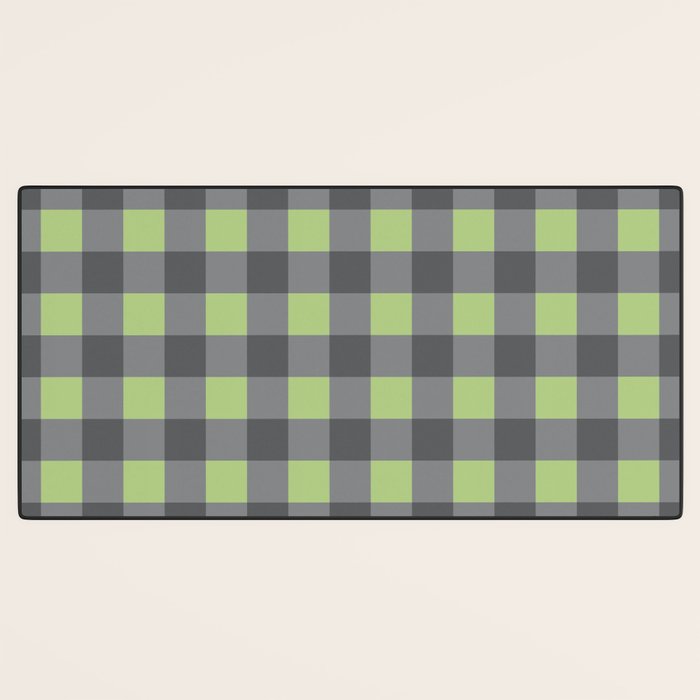 Small Blocks - Spring Green and Grays Desk Mat Gallery Image 3