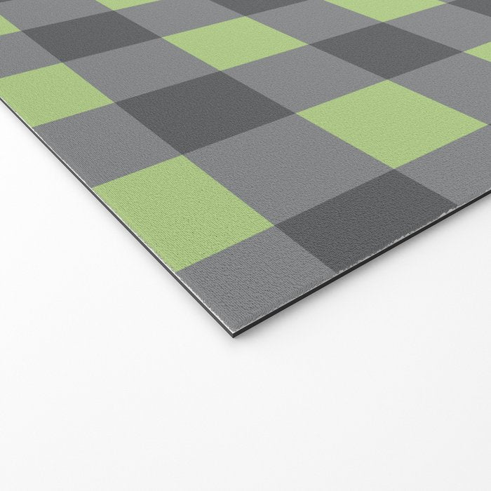 Small Blocks - Spring Green and Grays Welcome Mat Gallery Image 2