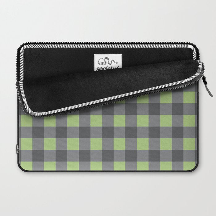 Small Blocks - Spring Green and Grays Laptop Sleeve Gallery Image 2
