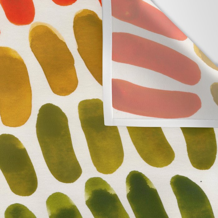 Orange Green Yellow Complementary Colors Watercolor Stripe Pattern Minimalist Simple Mid Century Mod Wall Tapestry Gallery Image 3