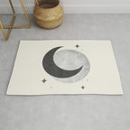 Moon Sparkle BW - Celestial Rug Gallery Image 1