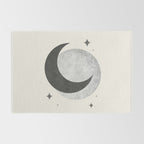 Moon Sparkle BW - Celestial Rug Gallery Image 2