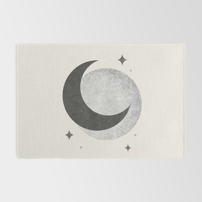 Moon Sparkle BW - Celestial Rug Gallery Image 2