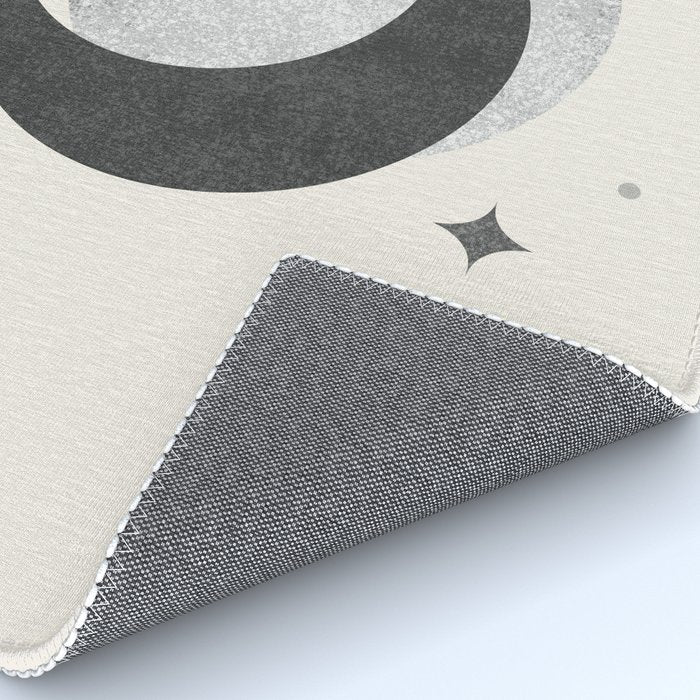 Moon Sparkle BW - Celestial Rug Gallery Image 4