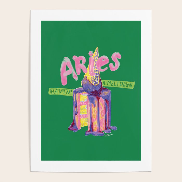 Aries Dessert in Kelly Green & Pink Poster Gallery Image 1