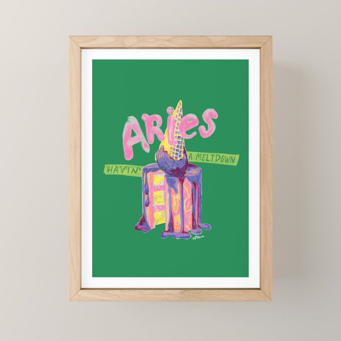 Aries Dessert in Kelly Green & Pink Mini Art Print Gallery Image 1