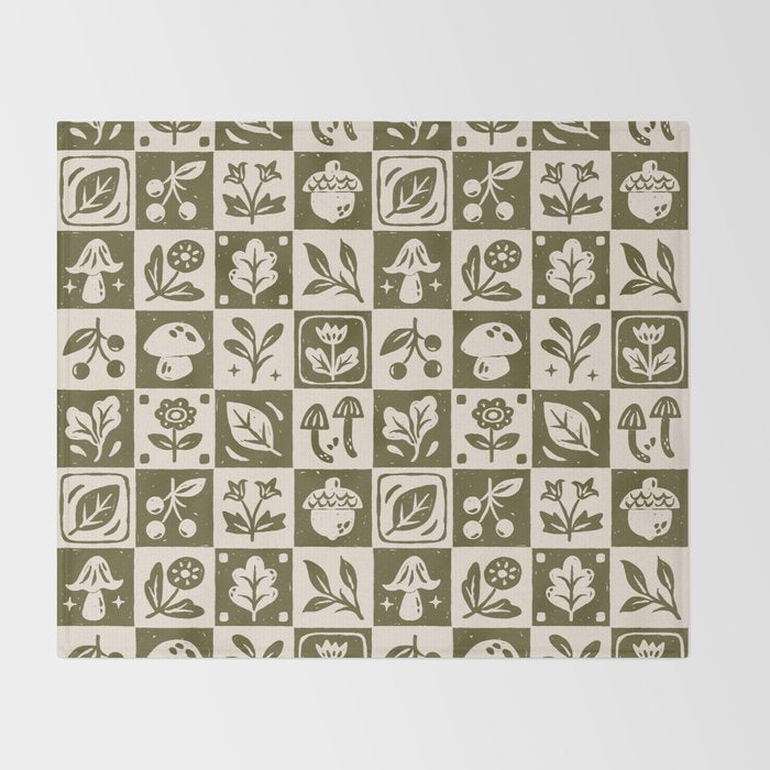 Patchwork Botanical Throw Blanket Gallery Image 2