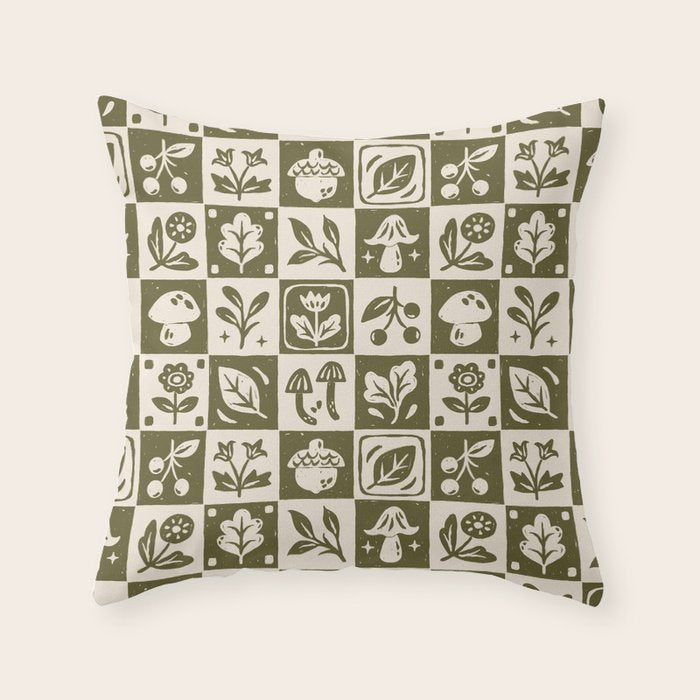 Patchwork Botanical Throw Pillow Gallery Image 6
