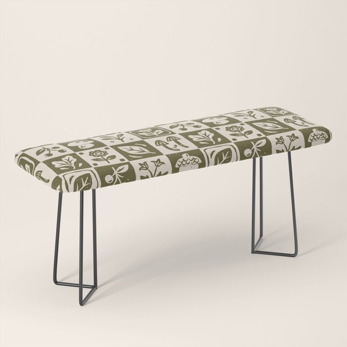 Patchwork Botanical Bench Gallery Image 1