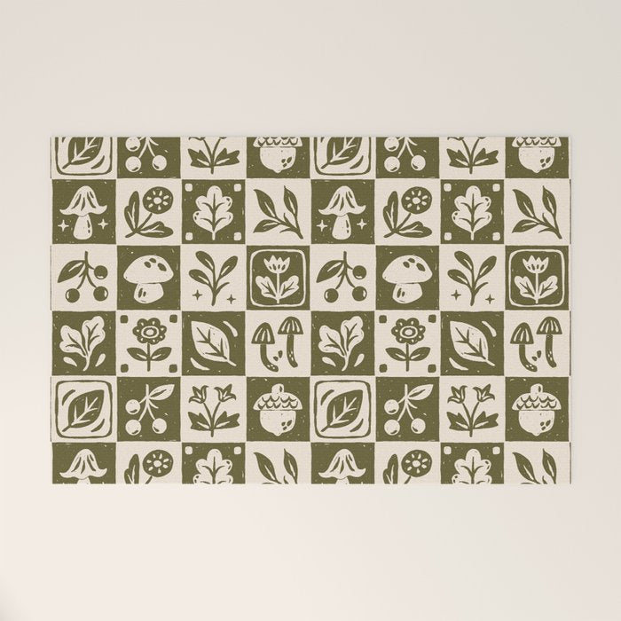 Patchwork Botanical Welcome Mat Gallery Image 1